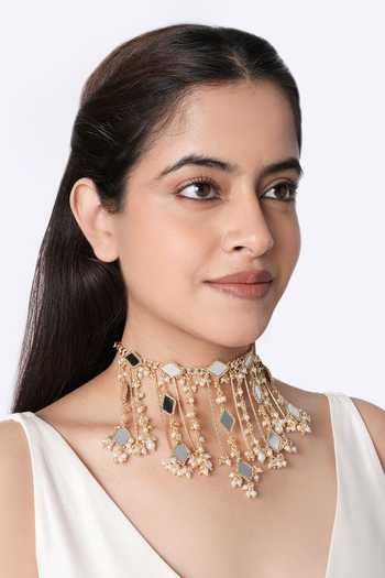Vaidaan Panah Mirror Work Bridal Choker 