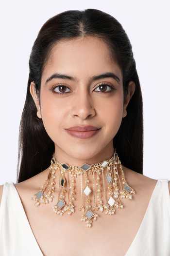 Vaidaan Panah Mirror Work Bridal Choker 