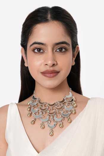 Vaidaan Sofia Mirror Crescent Choker 