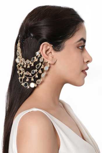 Vaidaan Panah Handcrafted Mirror Ear Chain 