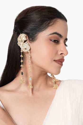Vaidaan Siddhi Embroidered Tassel Earrings