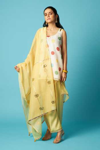 Vedika M Polka Dot Print Kurta Pant Set