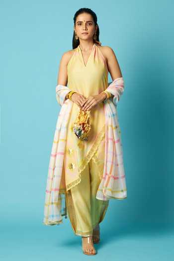 Vedika M Halter Neck Printed Kurta Set