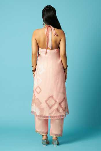 Vedika M Halter Neck Printed Kurta Pant Set