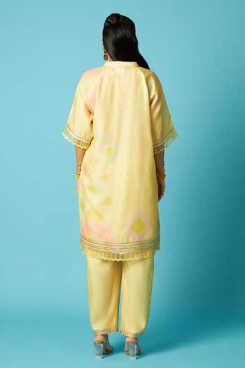 Vedika M Printed Chanderi Kurta & Pant Set