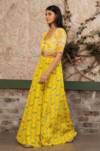 Senren By Eshana Raut Tropical Print Cape Sharara Set 