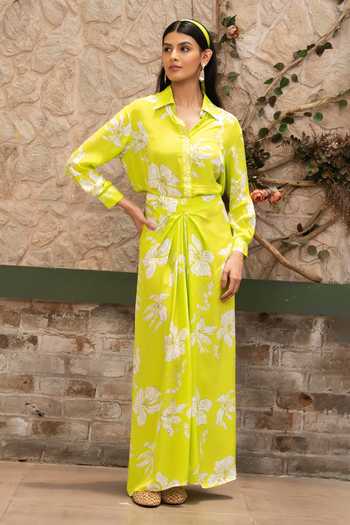 Senren By Eshana Raut Floral Print Shirt & Skirt Set 