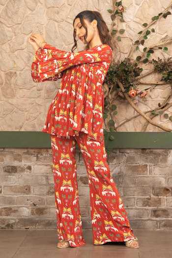 Senren By Eshana Raut Bohemian Print Short Kurta & Pant Set 