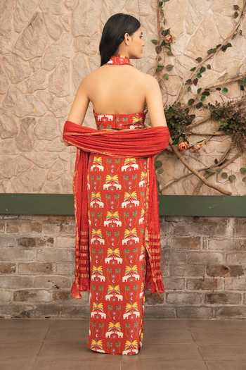 Senren By Eshana Raut Bohemian Print Blouse Skirt Set 