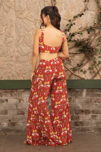 Senren By Eshana Raut Embroidered Corset & Sharara Set 