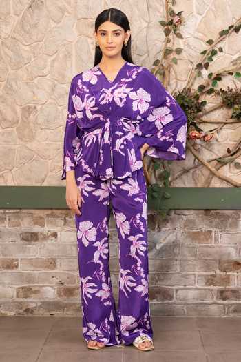 Senren By Eshana Raut Floral Print Top & Pant Set 