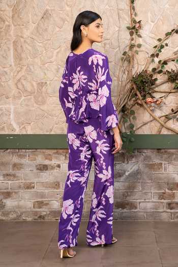 Senren By Eshana Raut Floral Print Top & Pant Set 