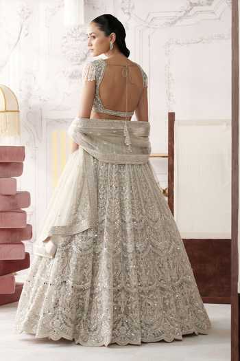 Basanti Kapde Aur Koffee Platinum Eclat Embroidered Lehenga Set 