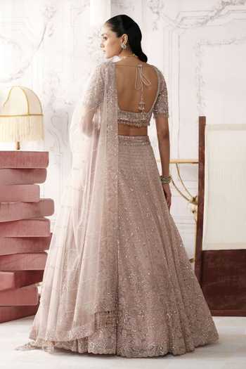 Basanti Kapde aur Koffee Ivory Blush Embroidered Lehenga Set