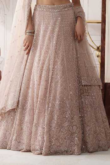Buy Basanti Kapde aur Koffee Gold Silk, Net Sweetheart Neck Ivory Blush Embroidered Lehenga Set Buy_Basanti Kapde aur Koffee_Gold Silk, Net Sweetheart Neck Ivory Blush Embroidered Lehenga Set