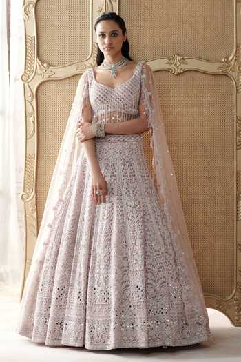Basanti Kapde aur Koffee Blush Elysee Embroidered Lehenga Set