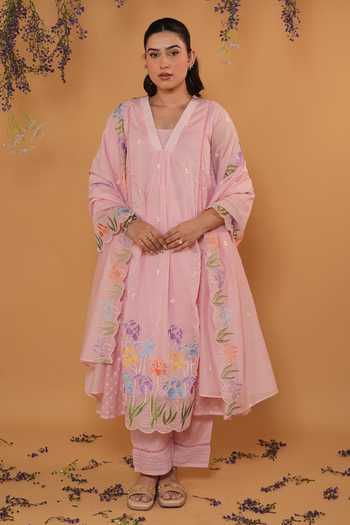 Banera Orchid Embroidered Kurta Pant Set 