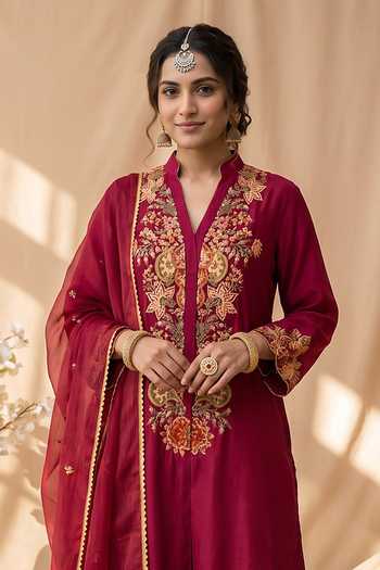 Mandira Wirk Embroidered Kurta Palazzo Set