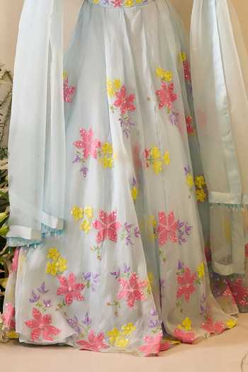 Meghstudio Blue Organza Sweetheart Neck Elsa Sequin Embroidered Lehenga Set Online at Aza Fashions Meghstudio_Blue Organza Sweetheart Neck Elsa Sequin Embroidered Lehenga Set _Online_at_Aza_Fashions