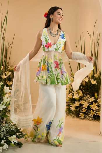 Meghstudio Eden Embroidered Kurta Sharara Set