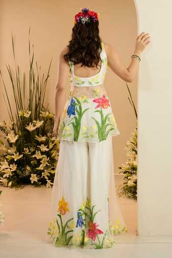Meghstudio Eden Embroidered Kurta Sharara Set