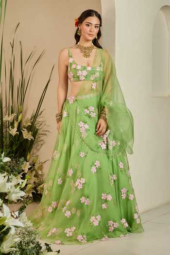 Meghstudio Tiana Sequin Embroidered Lehenga Set