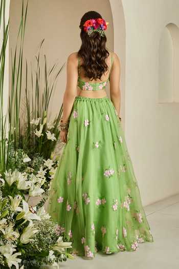 Meghstudio Tiana Sequin Embroidered Lehenga Set
