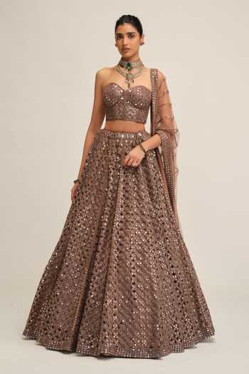 Vvani by vani vats Flower Cutwork Embroidered Lehenga Set 
