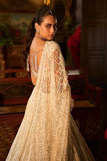 Seema Gujral Crystal Embroidered Lehenga Set 