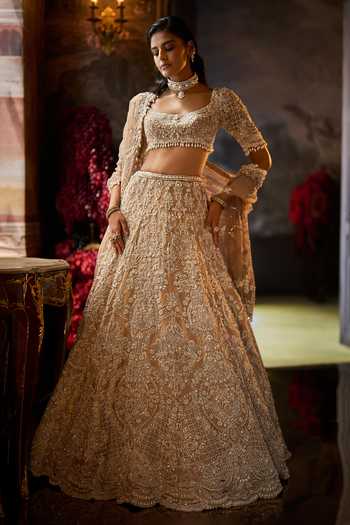 Seema Gujral Pearl Embroidered Lehenga Set