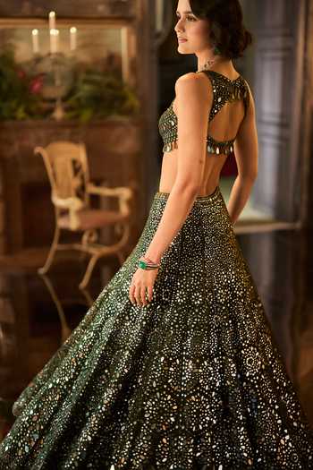 Seema Gujral Mirror Embroidered Lehenga Set