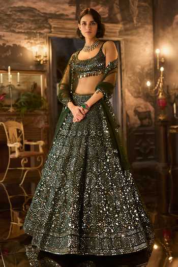 Seema Gujral Mirror Embroidered Lehenga Set