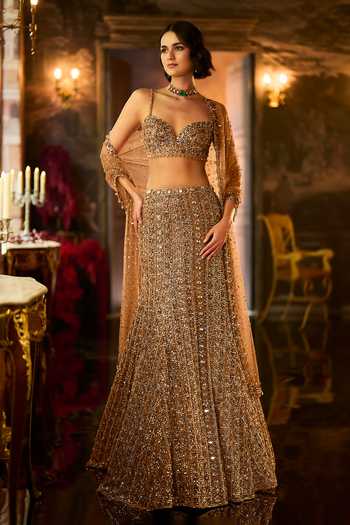 Seema Gujral Crystal Embroidered Mermaid Lehenga Set