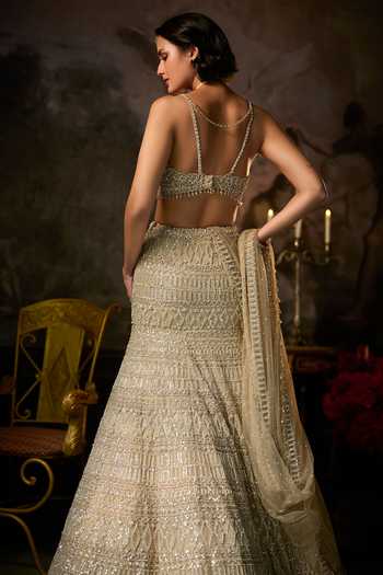 Seema Gujral Geometric Embroidered Lehenga Set
