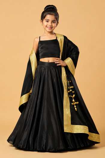 Quench A Thirst Black Embellished Lehenga Set