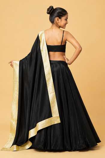 Quench A Thirst Black Embellished Lehenga Set