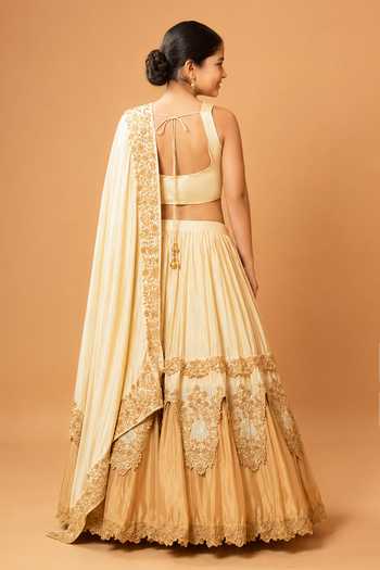 Quench A Thirst Golden Ombre Embroidered Lehenga Set 