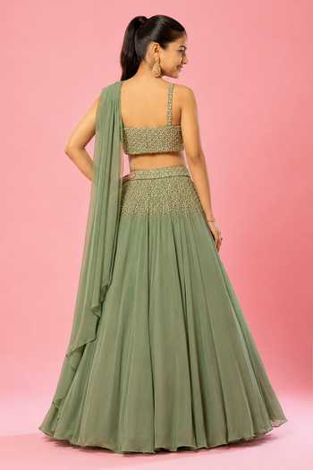 Quench A Thirst Embroidered Lehenga & Blouse Set
