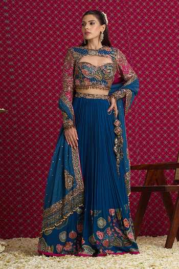 Aayushi Maniar Neelambari Embroidered Lehenga Set 