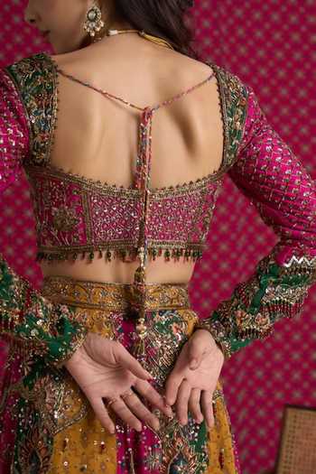 Aayushi Maniar Multi Color Silk, Organza, Tissue Sweetheart Kadambari Embroidered Lehenga Set Online at Aza Fashions Aayushi Maniar_Multi Color Silk, Organza, Tissue Sweetheart Kadambari Embroidered Lehenga Set _Online_at_Aza_Fashions