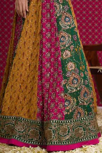 Aayushi Maniar Multi Color Silk, Organza, Tissue Sweetheart Kadambari Embroidered Lehenga Set at Aza Fashions Aayushi Maniar_Multi Color Silk, Organza, Tissue Sweetheart Kadambari Embroidered Lehenga Set _at_Aza_Fashions
