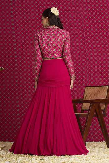 Aayushi Maniar Ketki Draped Skirt With Jacket 