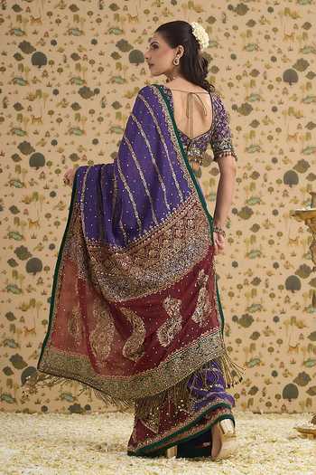 Aayushi Maniar Raw Silk Blouse & Organza Saree Set 