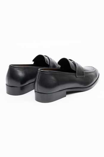 Buy_Dapper Shoes_Black Soft Unlined Leather Penny Loafers _Online_at_Aza_Fashions