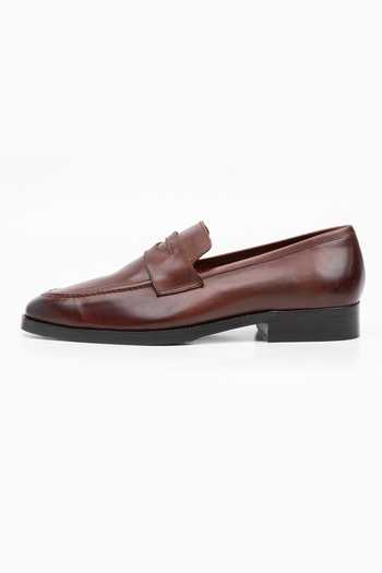Dapper Shoes_Brown Soft Unlined Leather Penny Loafers _Online_at_Aza_Fashions