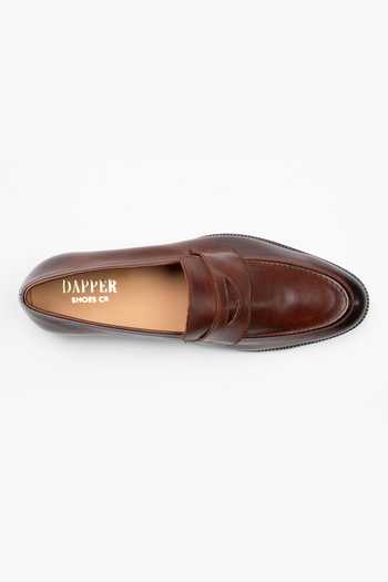 Buy_Dapper Shoes_Brown Soft Unlined Leather Penny Loafers _Online_at_Aza_Fashions