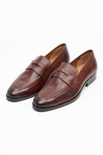 Dapper Shoes Soft Unlined Leather Penny Loafers 