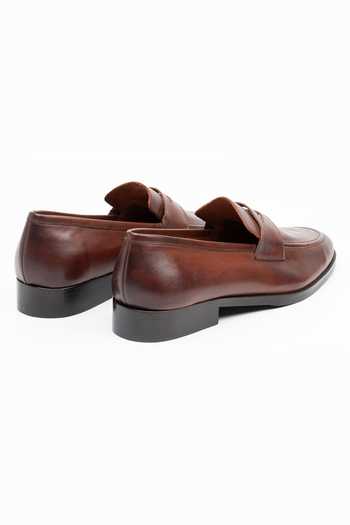 Shop_Dapper Shoes_Brown Soft Unlined Leather Penny Loafers _Online_at_Aza_Fashions