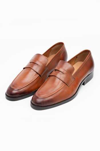 Dapper Shoes Soft Unlined Leather Penny Loafers 