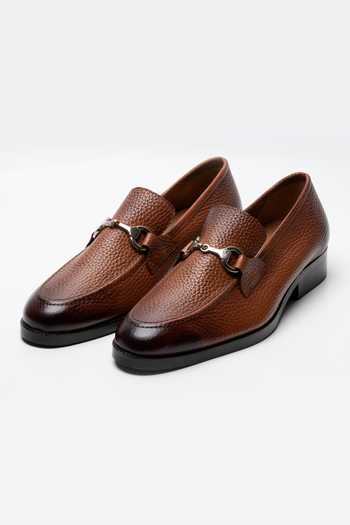 Dapper Shoes Unlined Milled Leather Horsebit Loafers 